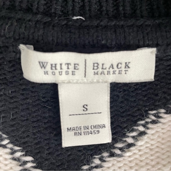 WHBM Cardigan with Diamond Design Cotton Angora Blend‎ Size Small - Picture 7 of 8